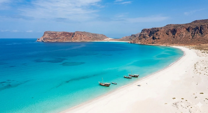 Tourism in Socotra Island featuring crystal clear waters of Detwah Lagoon 