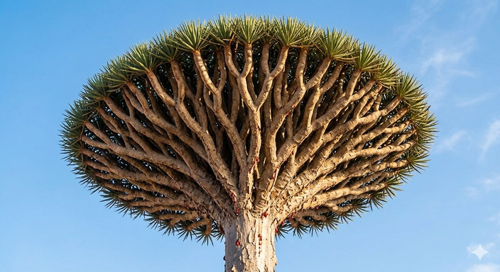  Unique Dragon Blood Trees in the mountains of Socotra 